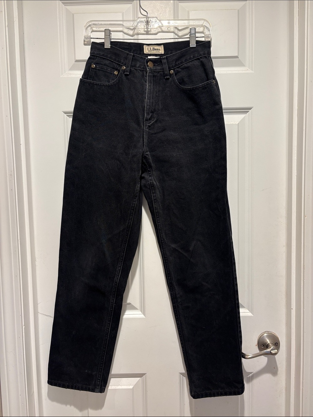Vintage L.L. Bean Black Straight-Leg High-Rise Jeans